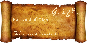 Gerhard Ákos névjegykártya